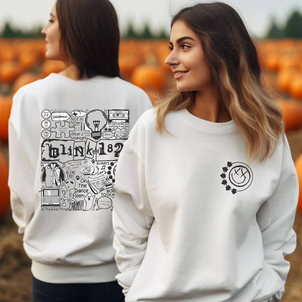 Blink 182 Doodle Art Blink 182 Tour Sweatshirt 2 Sided